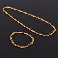 18K Gold & Multi-Stone Estate Necklace & Bracelet - Sold for $3,200 on 11-09-2023 (Lot 1125).jpg